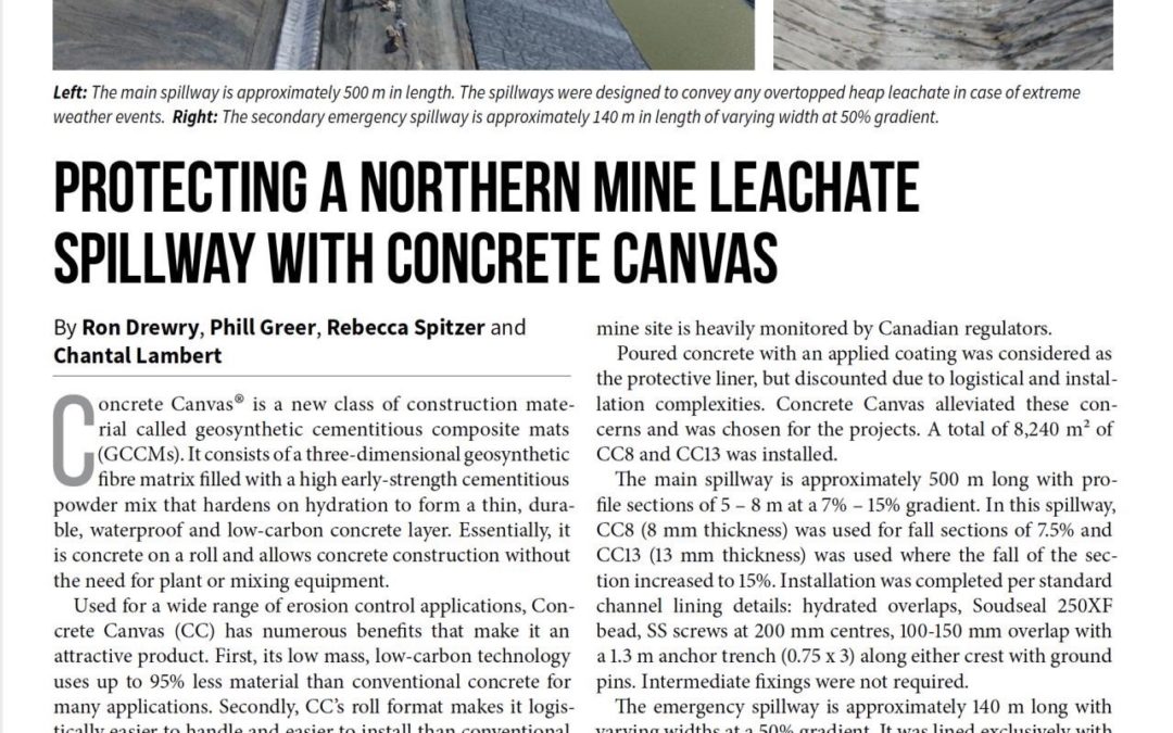 ES & E Magazine Feature: Concrete Canvas® at Eagle Gold Mine