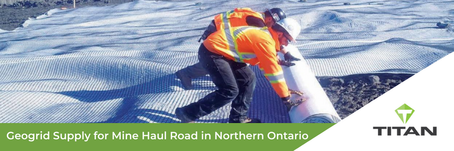 Geogrid supply for mine haul road in Northern Ontario cover image.