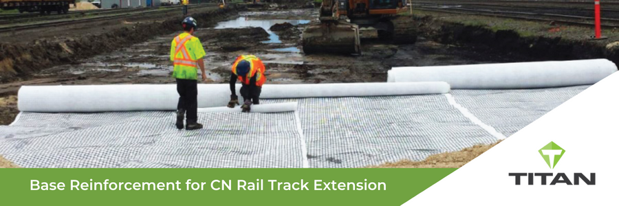 Base reinforcement for CN rail track extension in Manitoba cover image.