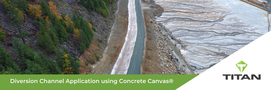 Header image for mine diversion channel lining in concrete canvas case study.