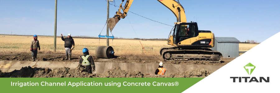 Header image for the concrete canvas irrigation channel application case study.
