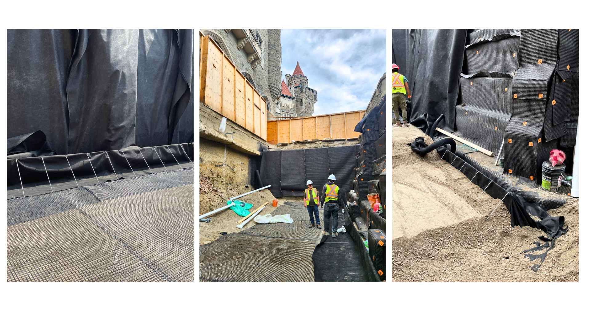 Installation progress of MSE Wall Stoney at Casa Loma